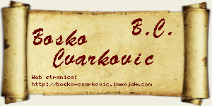 Boško Čvarković vizit kartica
